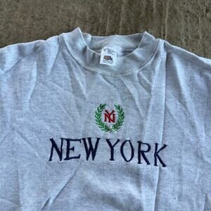 VINTAGE 90S NEW YORK CITY CREWNECK GRAPHIC GRAY FRUIT OF THE LOOM MENS XL